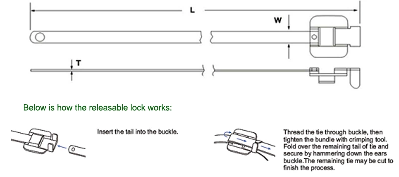 Releasable Stainless Steel Cable Tie